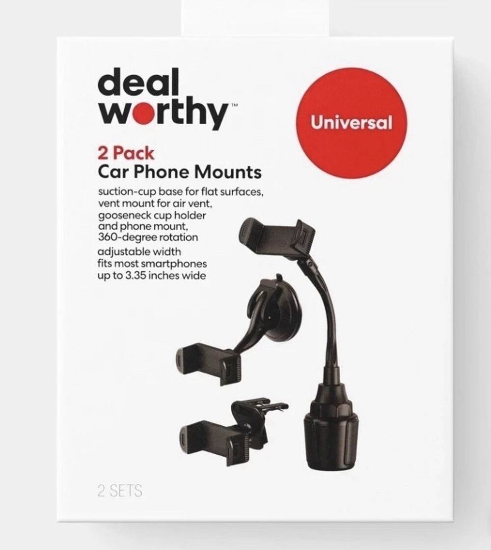 Car Mount (2-in-1) Matte Finish 2 pk - Dealworthy Black FREE SHIPPING